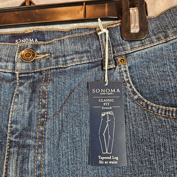 NWT Sonoma Jeans Womens 14 Average Classics fit Tapered Leg Mom casual everyday - Picture 10 of 13